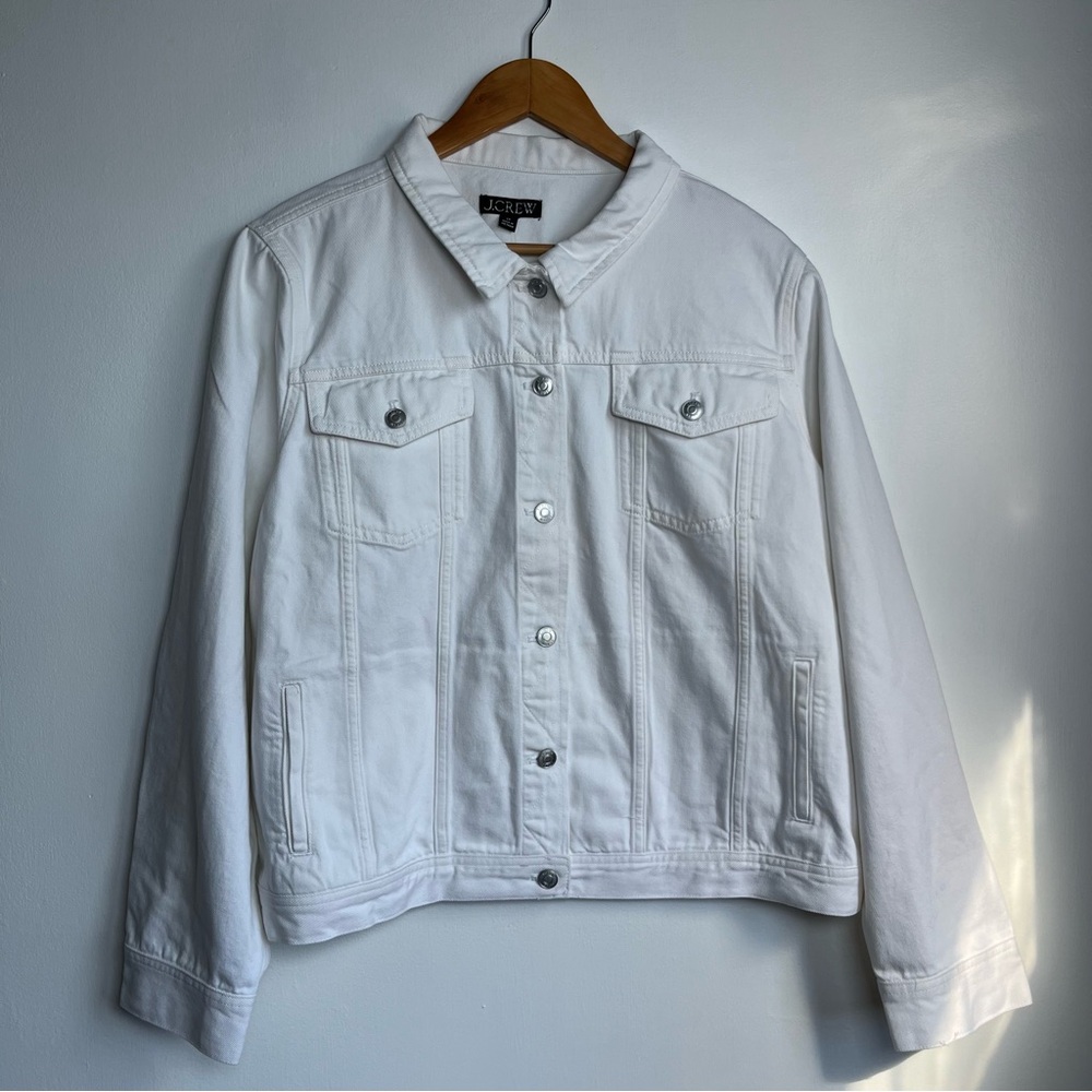 NWT J.Crew Size 2X LDenim blazer-jacket Women’s in white - Picture 3 of 15